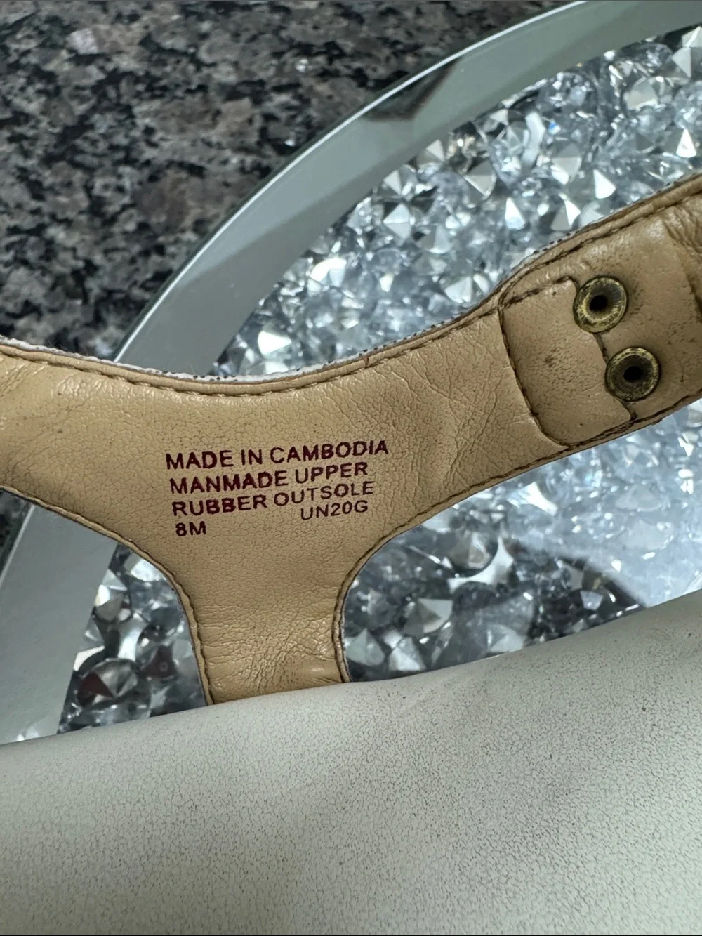Michael Kors Beige Logo T-Strap Sandals 8